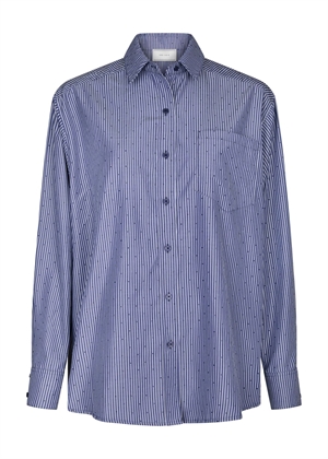 Dalma B stripe skjorte Midnight Blue Neo Noir 